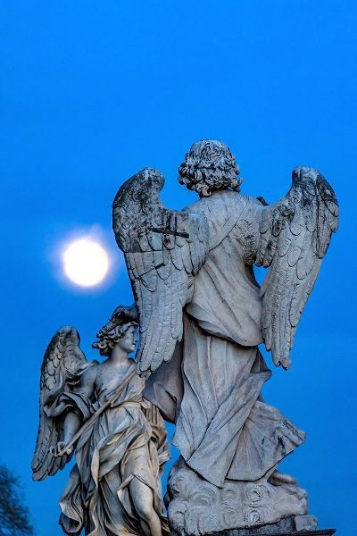 Moon Bernini Angels Castel Ponte Sant Angelo-Rome-Italy Gian Lorenzo Bernini
